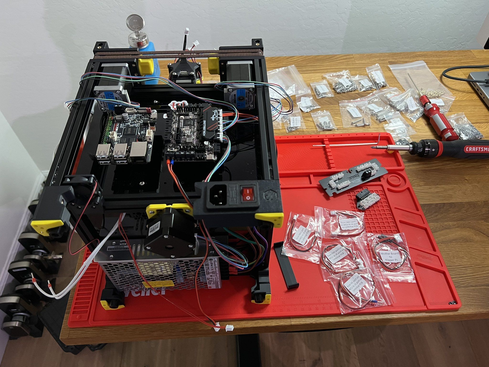 Voron 0 electronics wiring in progress