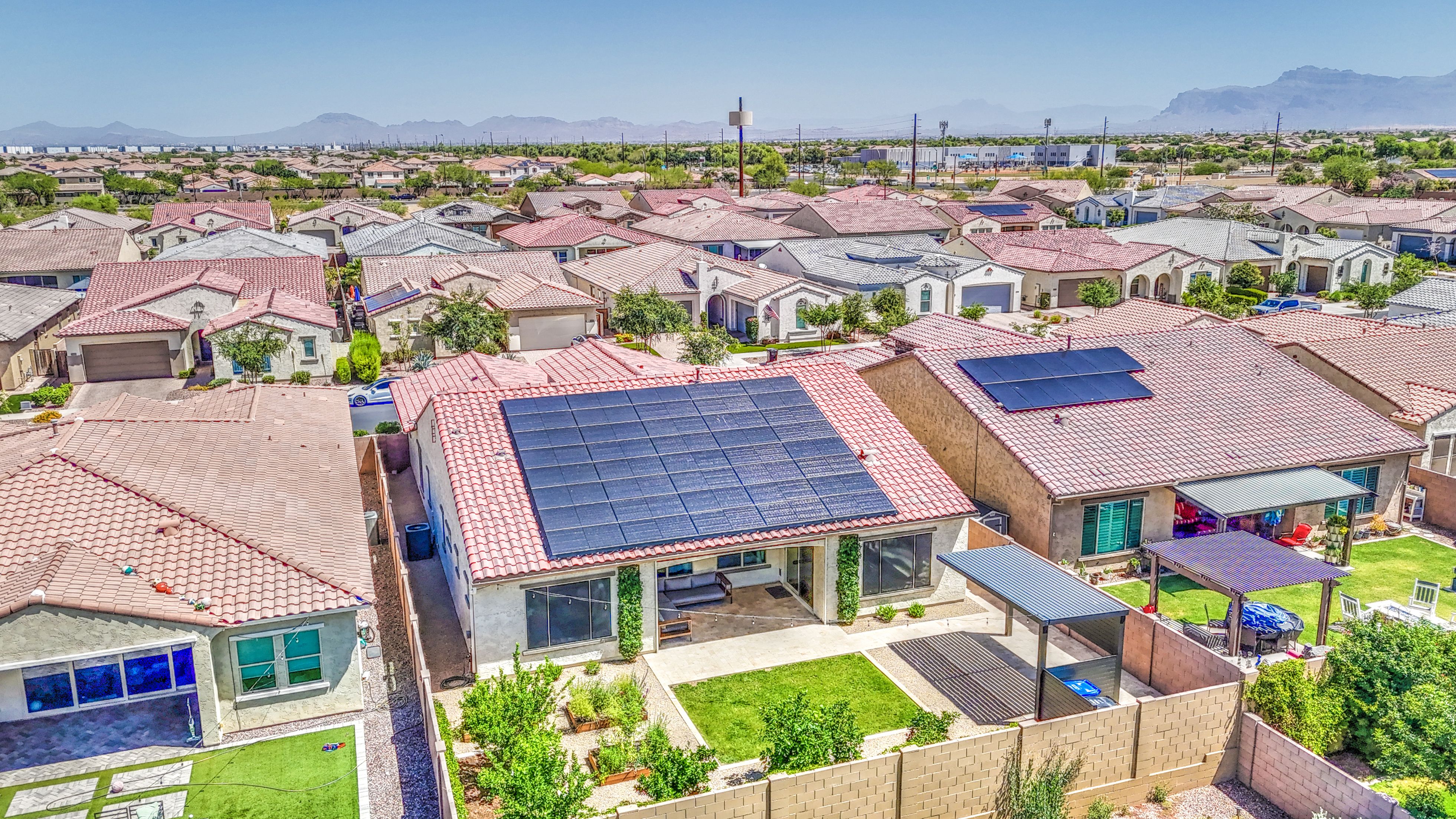 Tesla Solar Panels Drone View 1