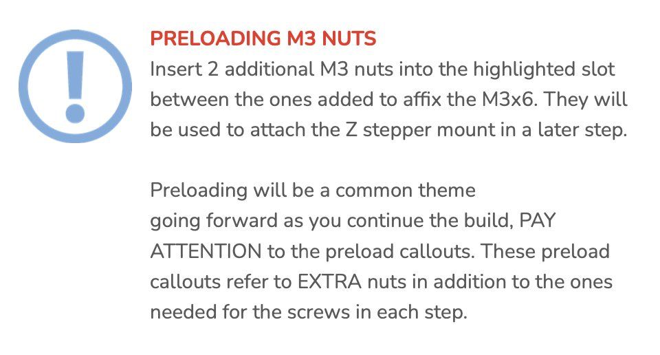 Voron 0 instruction manual showing the problematic steps